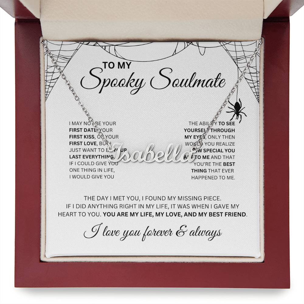 To My Spooky Soulmate | Custome Name Necklace | Halloween Soulmate Gift (white background)