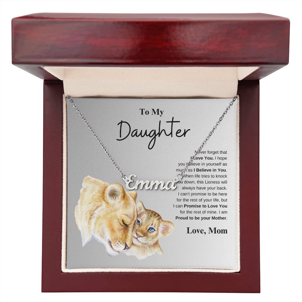 To My Daughter Love Mom | Custom Name Necklace