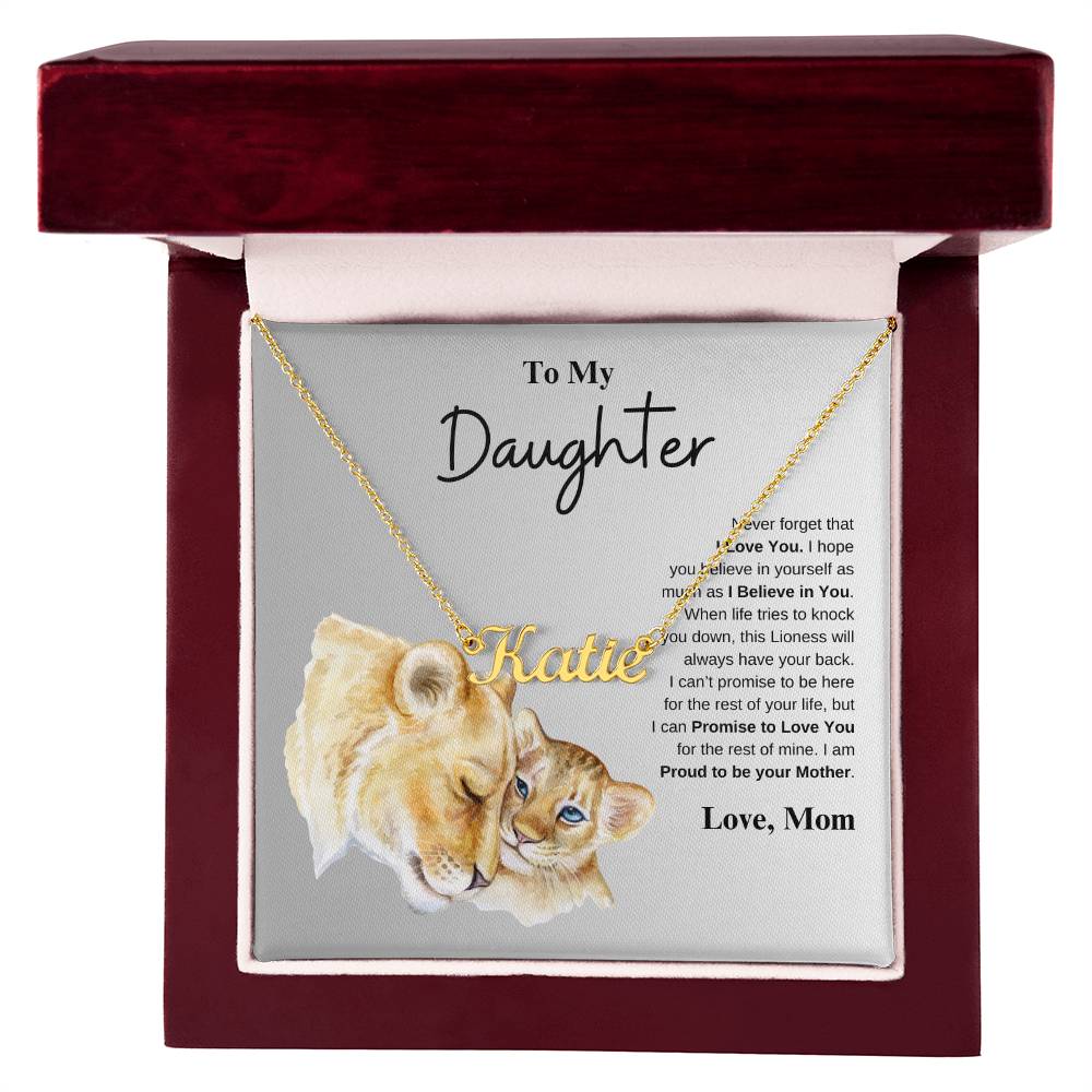 To My Daughter Love Mom | Custom Name Necklace