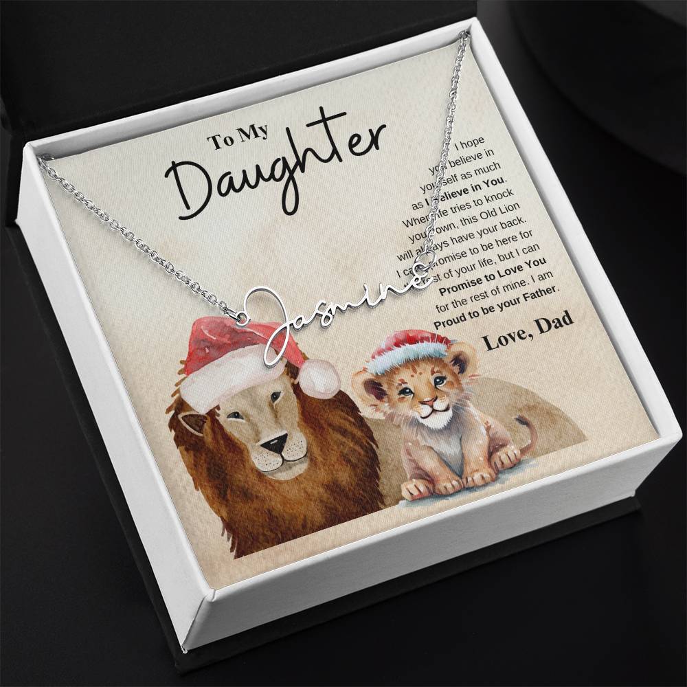 To My Daughter Love Dad | Signature Name Necklace