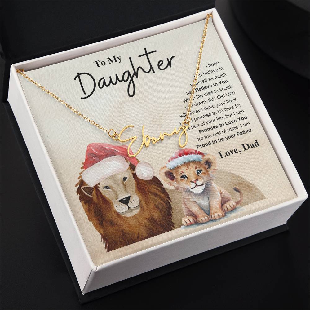 To My Daughter Love Dad | Signature Name Necklace