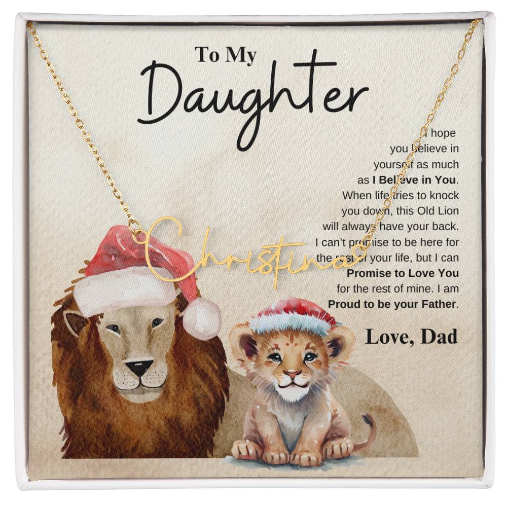 To My Daughter Love Dad | Signature Name Necklace