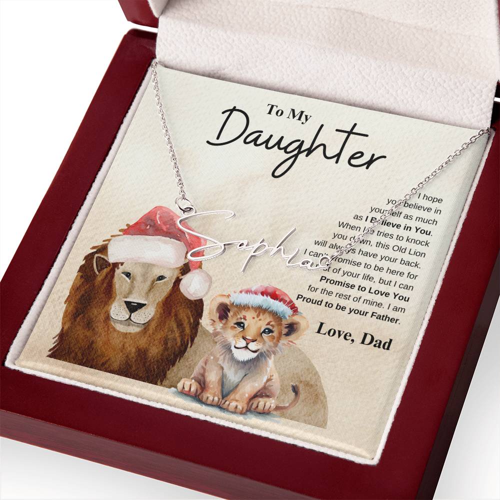 To My Daughter Love Dad | Signature Name Necklace