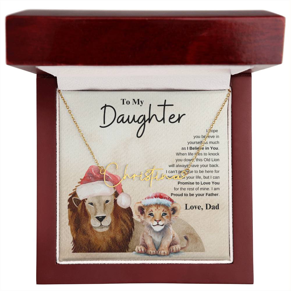 To My Daughter Love Dad | Signature Name Necklace