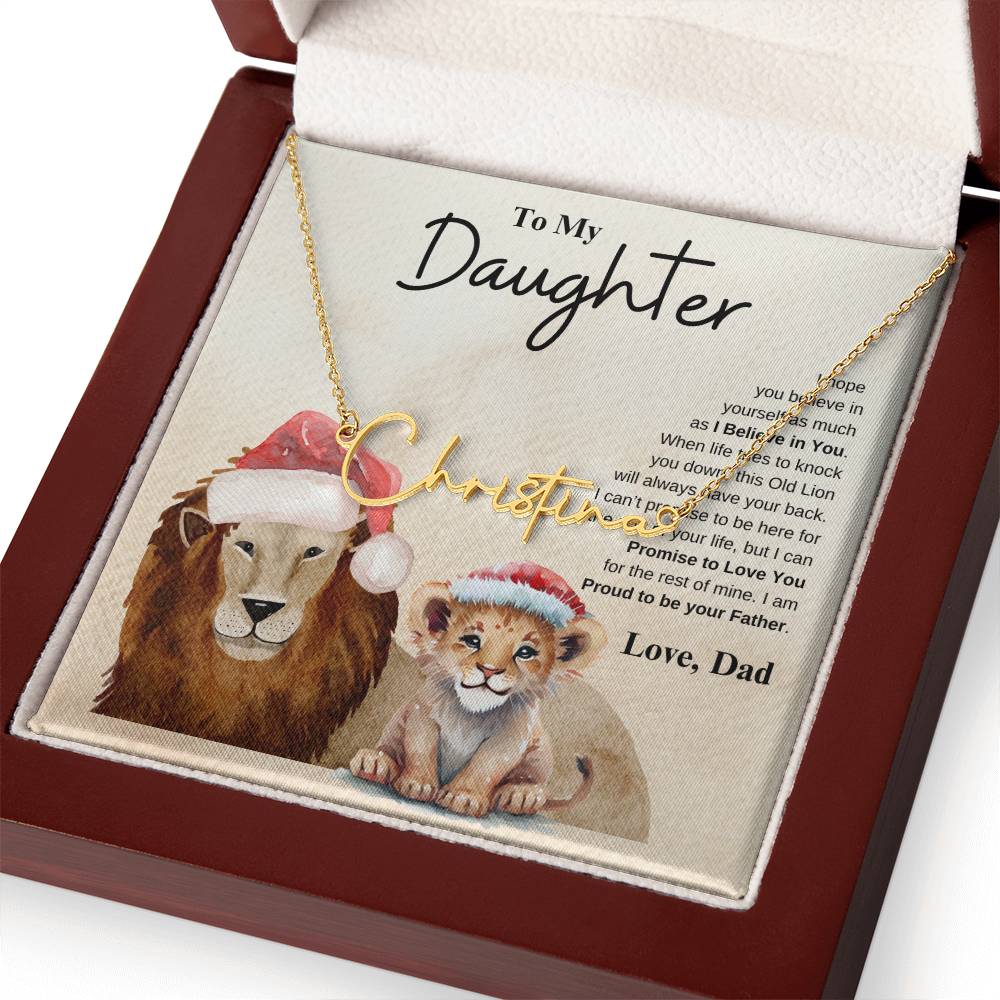 To My Daughter Love Dad | Signature Name Necklace
