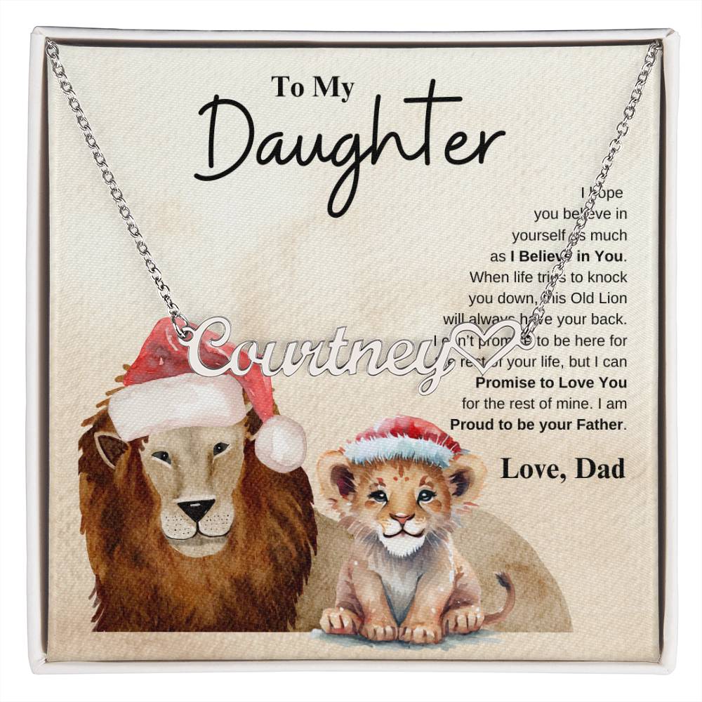 To My Daughter Love Dad | Heart Name Necklace