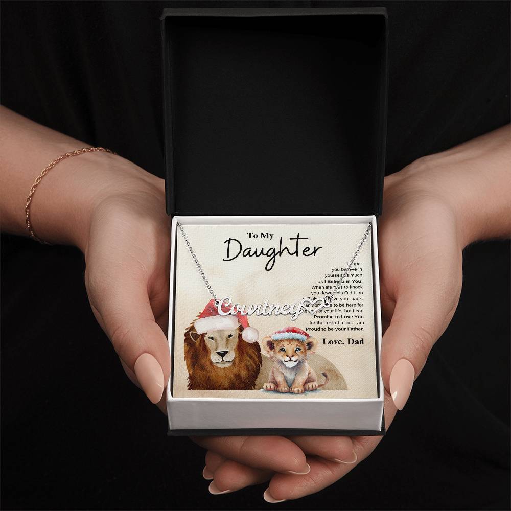 To My Daughter Love Dad | Heart Name Necklace