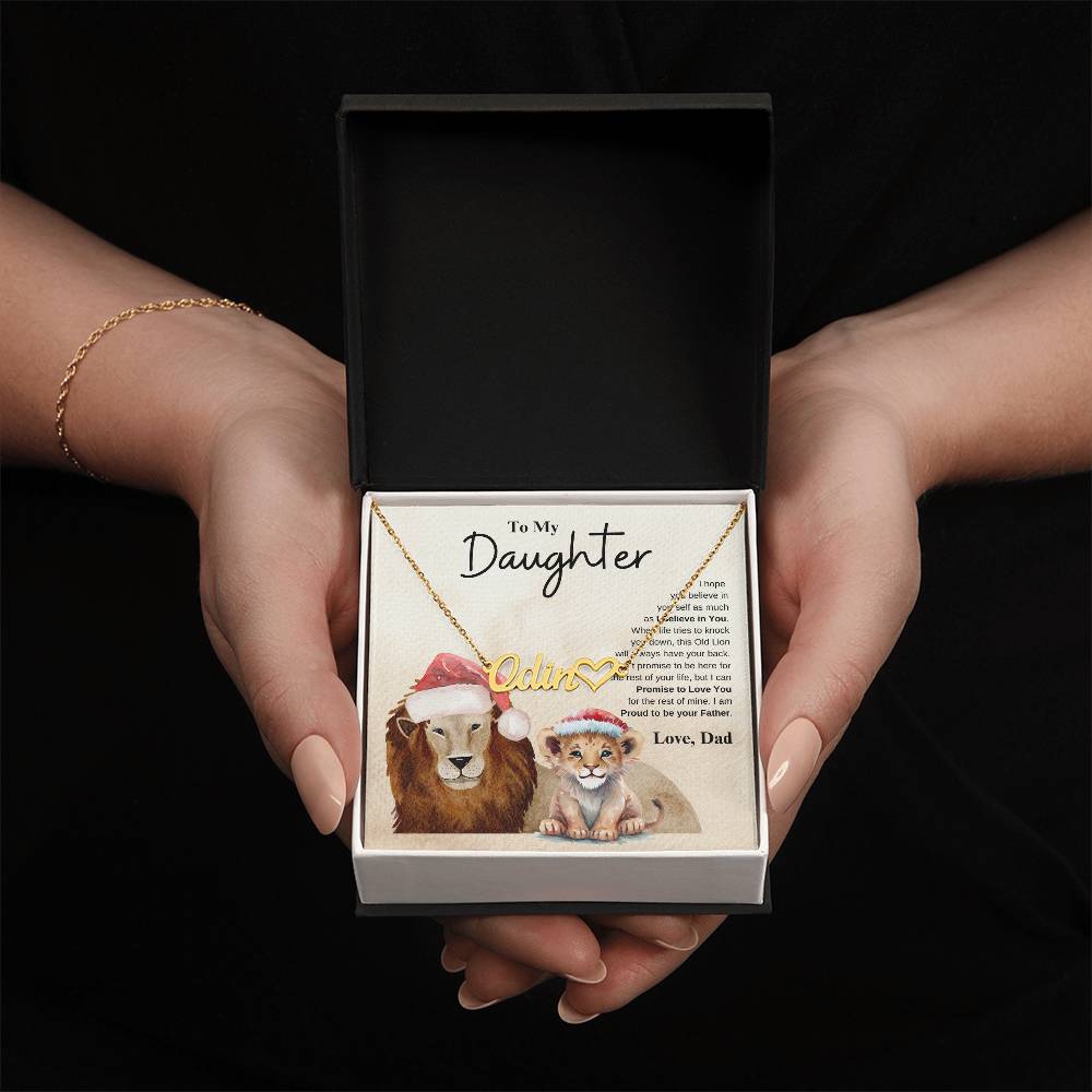 To My Daughter Love Dad | Heart Name Necklace