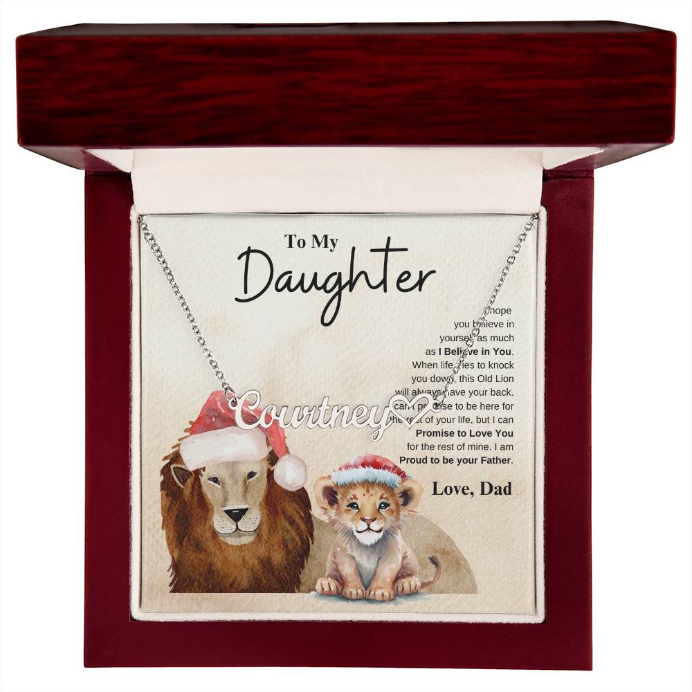 To My Daughter Love Dad | Heart Name Necklace