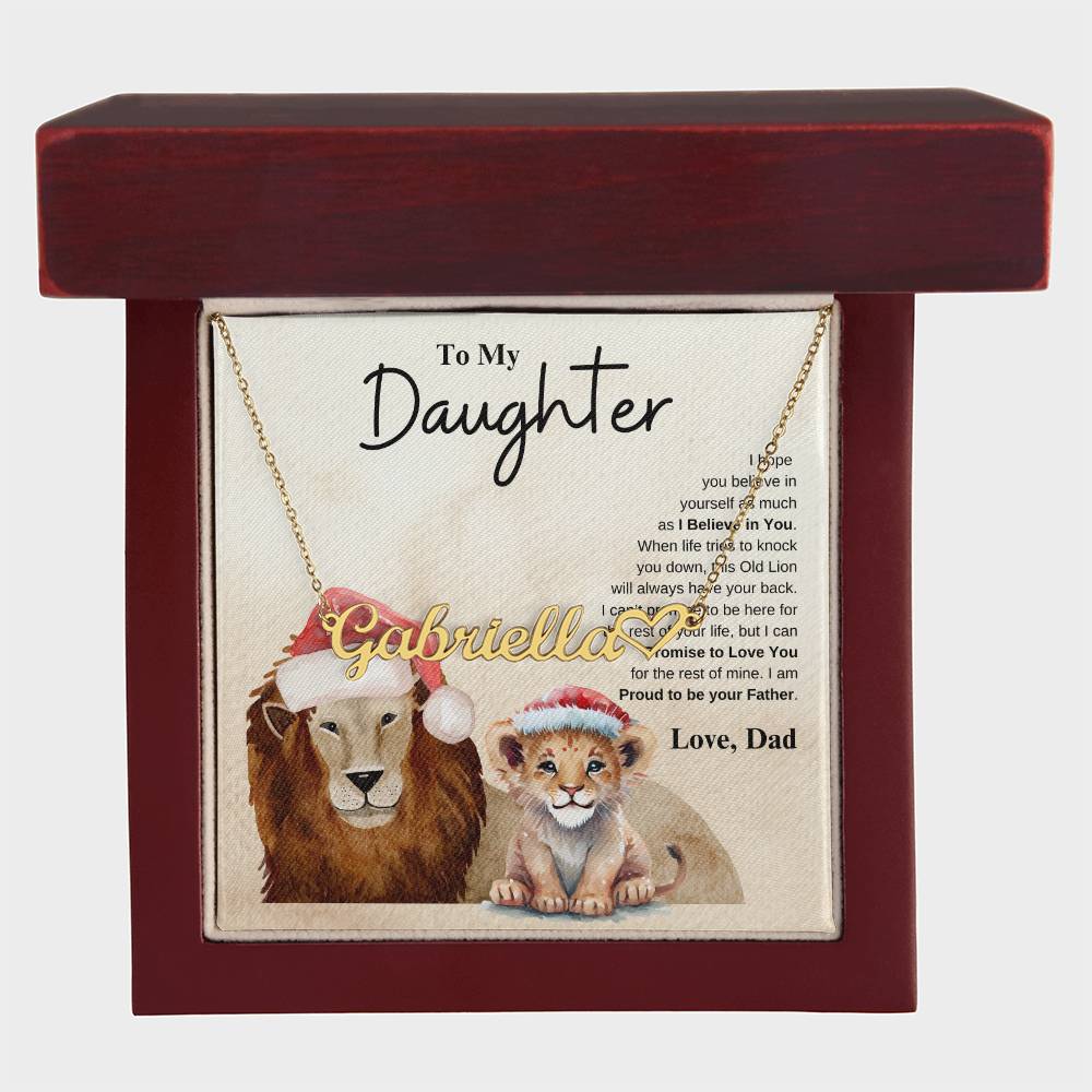To My Daughter Love Dad | Heart Name Necklace