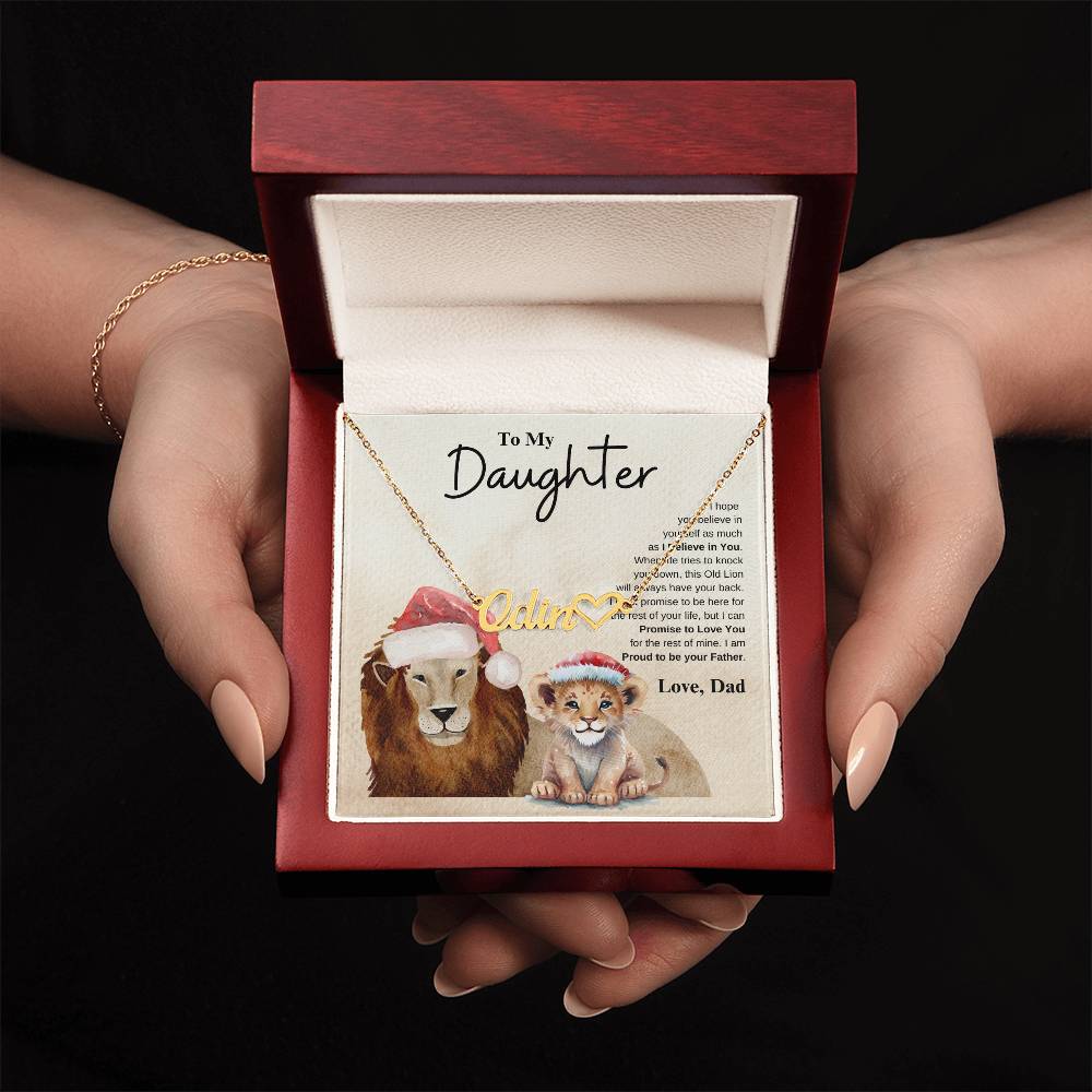 To My Daughter Love Dad | Heart Name Necklace