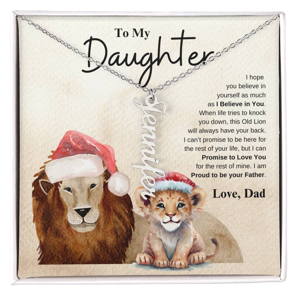 To My Daughter Love Dad | Vertical Name Necklace