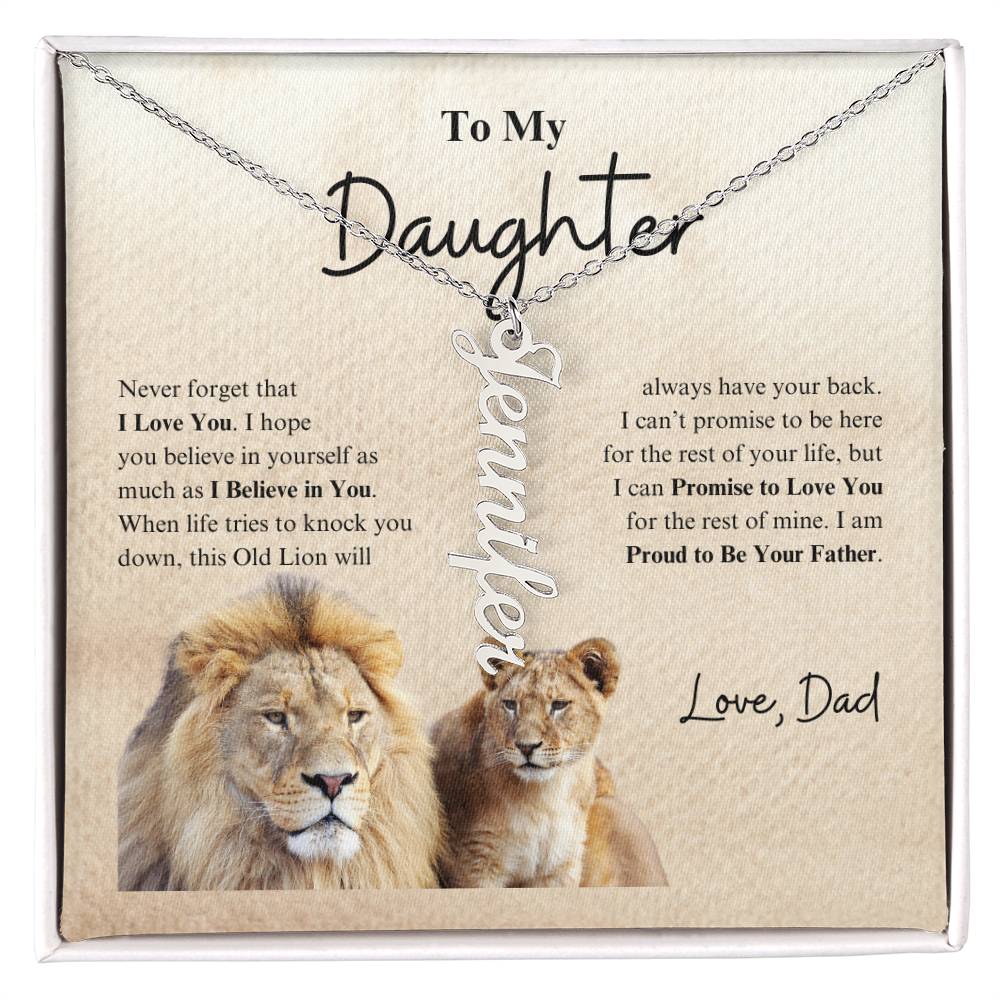To My Daughter Love Dad | Vertical Name Necklace