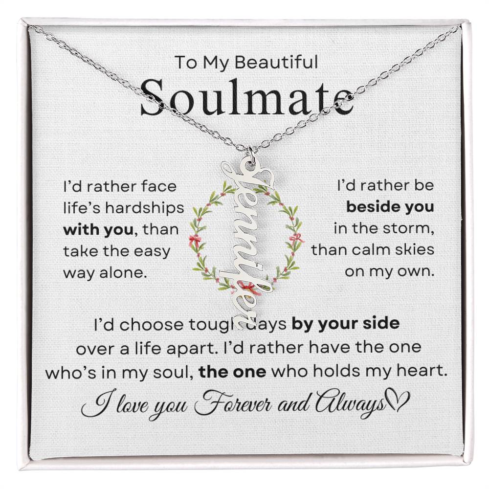 To My Beautiful Soulmate | Vertical Name Necklace