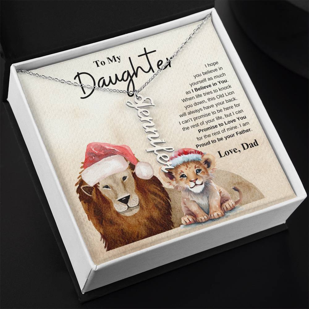 To My Daughter Love Dad | Vertical Name Necklace