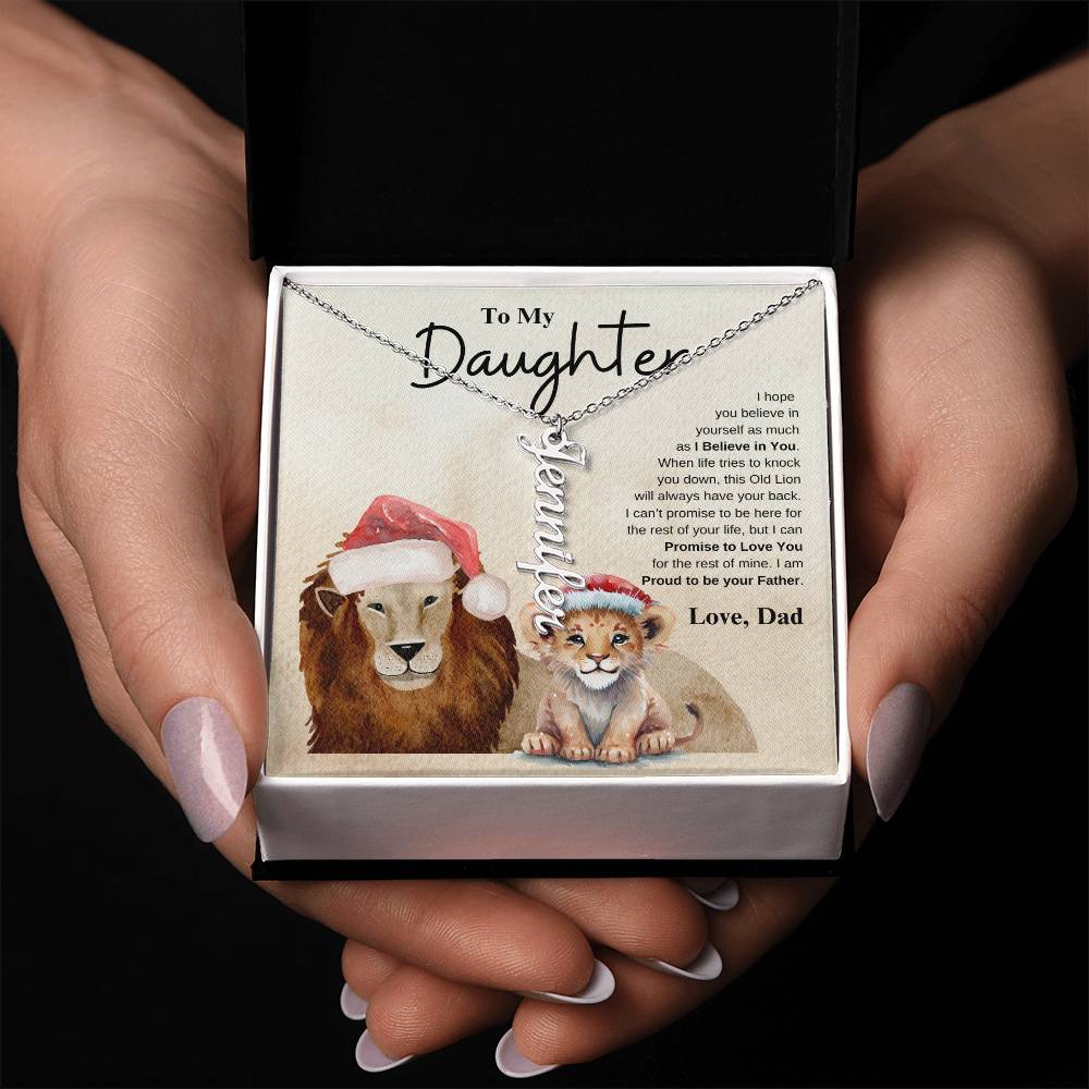 To My Daughter Love Dad | Vertical Name Necklace