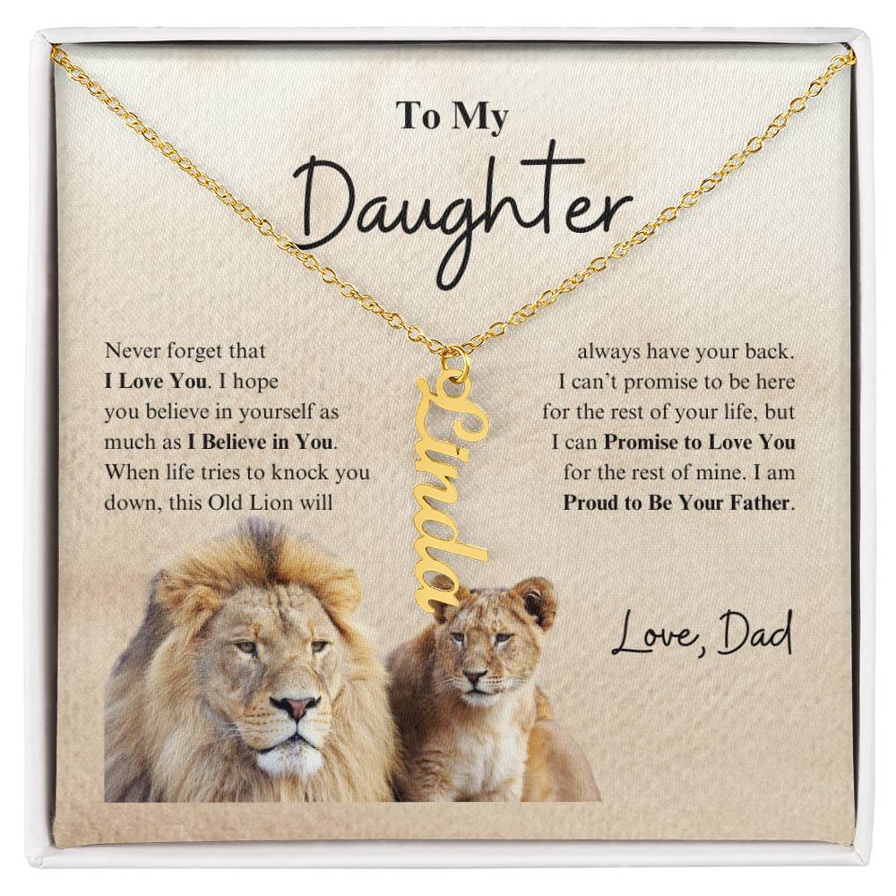 To My Daughter Love Dad | Vertical Name Necklace