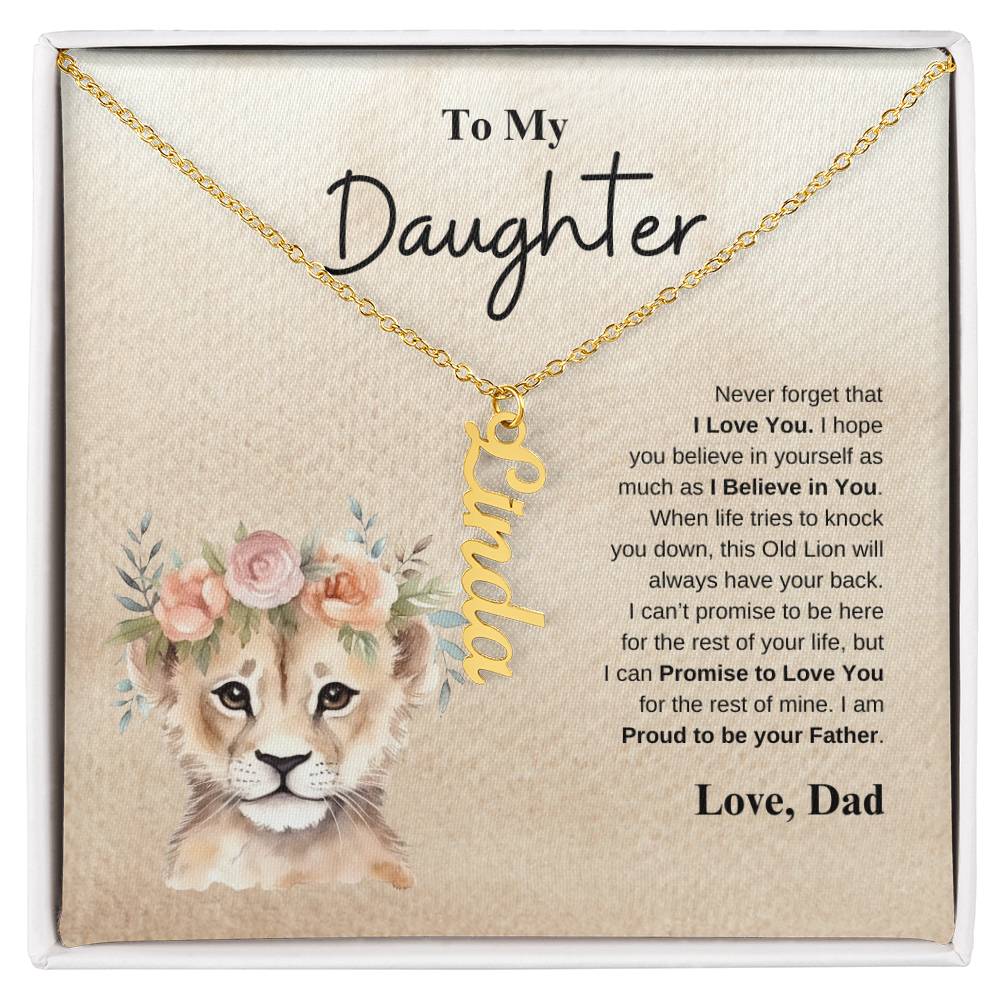 To My Daughter Love Dad | Vertical Name Necklace