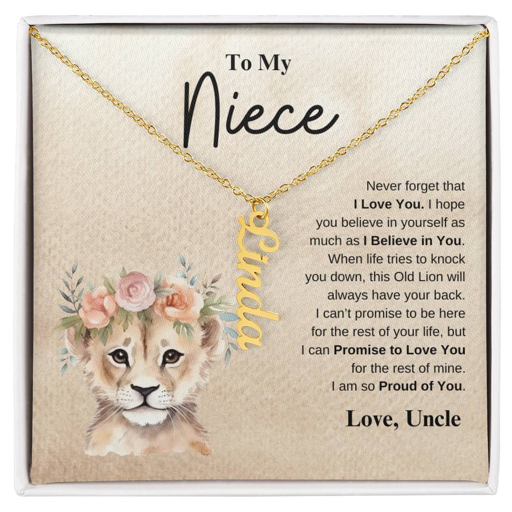 To My Niece Love Uncle | Vertical Name Necklace