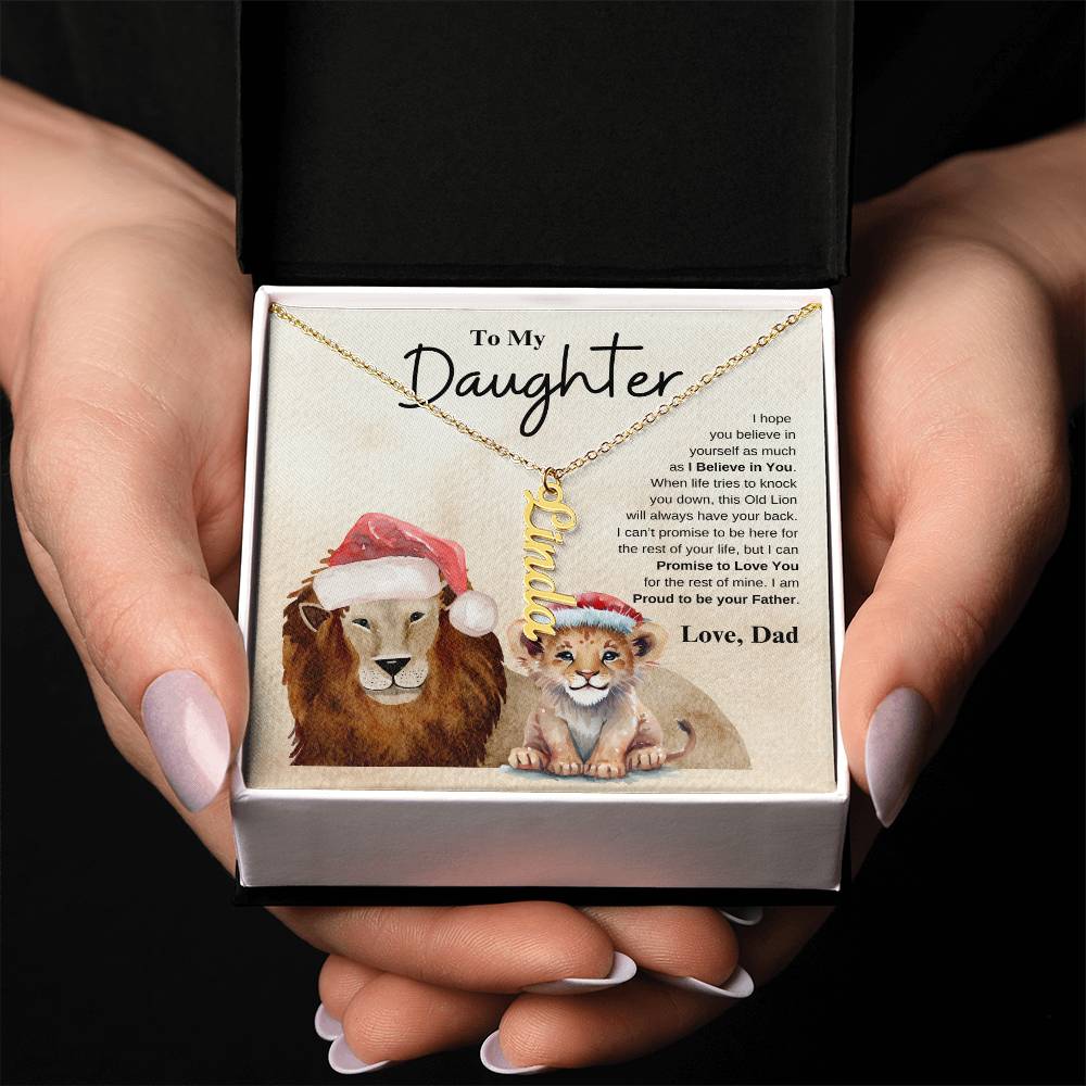 To My Daughter Love Dad | Vertical Name Necklace