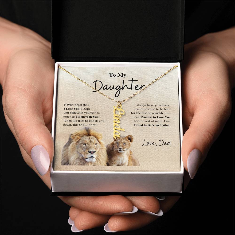 To My Daughter Love Dad | Vertical Name Necklace