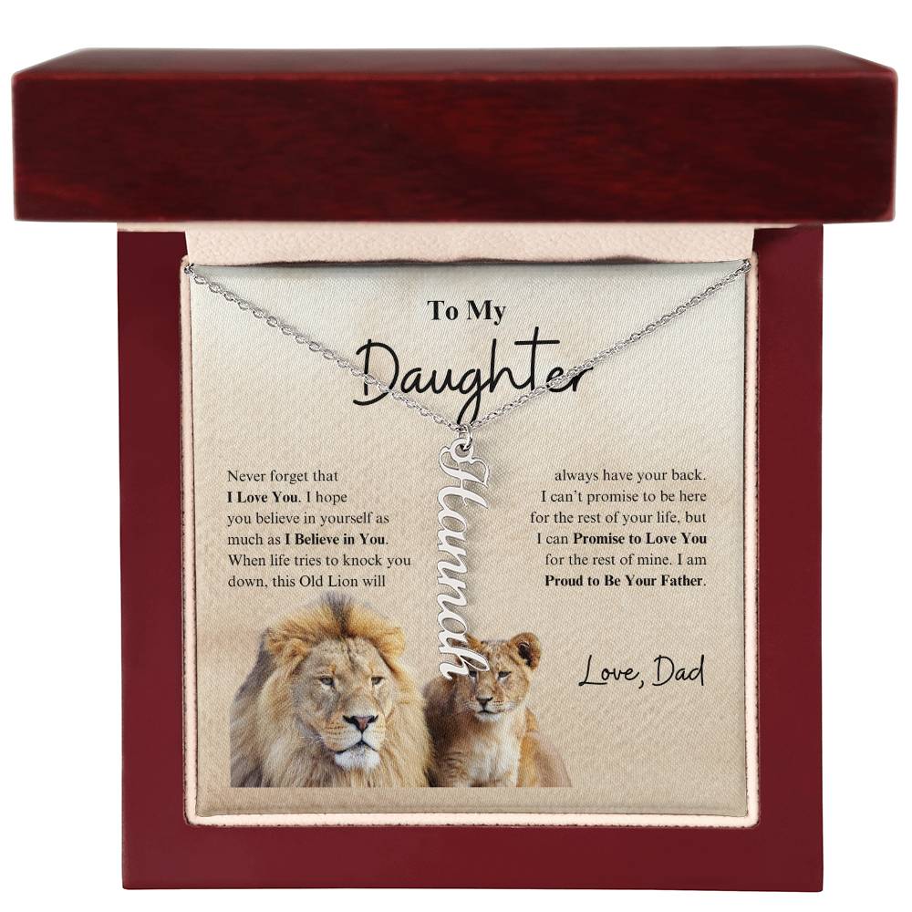To My Daughter Love Dad | Vertical Name Necklace