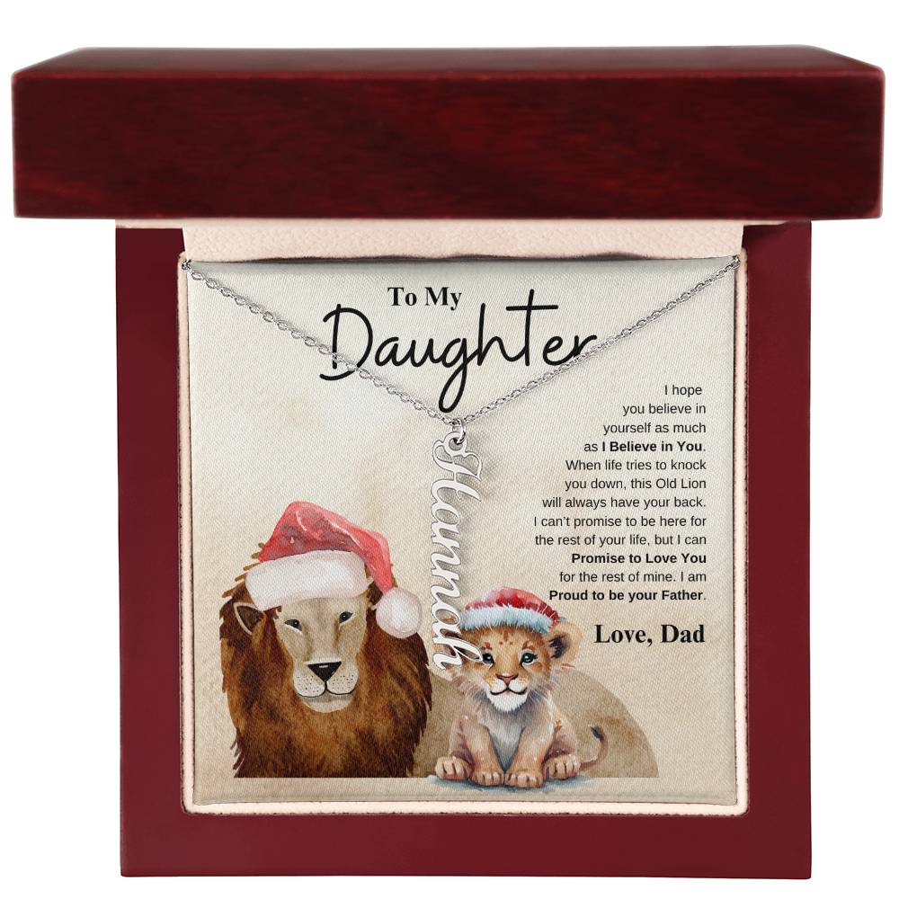 To My Daughter Love Dad | Vertical Name Necklace