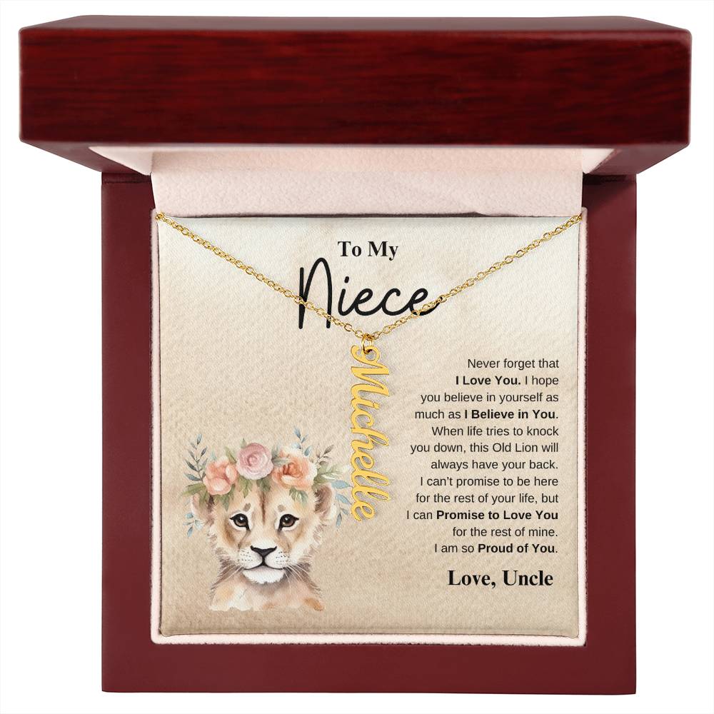 To My Niece Love Uncle | Vertical Name Necklace