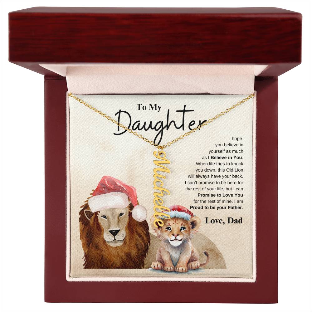 To My Daughter Love Dad | Vertical Name Necklace