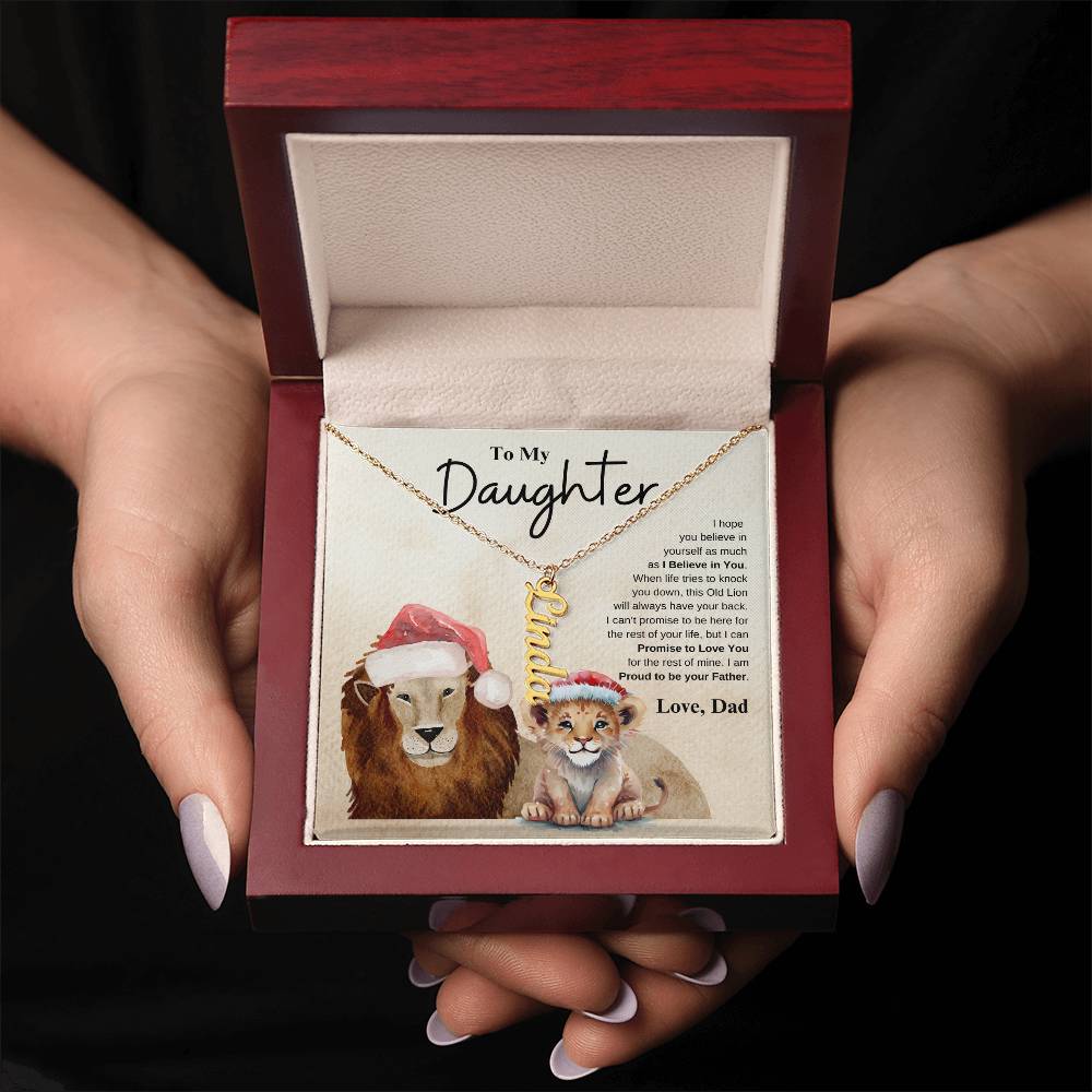 To My Daughter Love Dad | Vertical Name Necklace