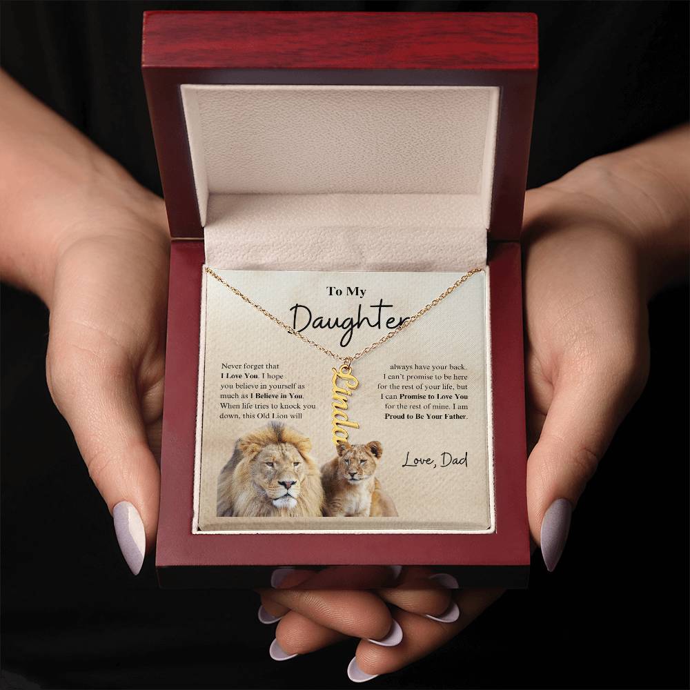 To My Daughter Love Dad | Vertical Name Necklace