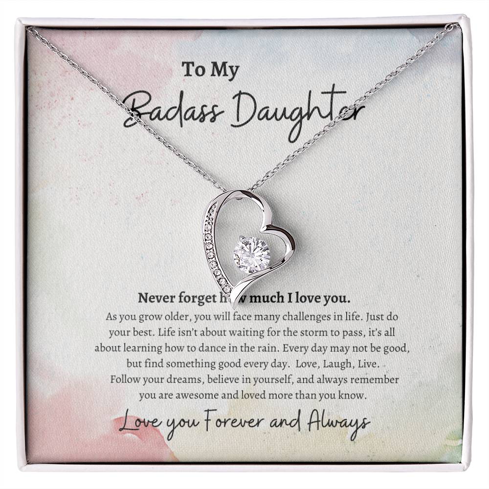 To My Badass Daughter | Forever Love Necklace | Daughter Gift