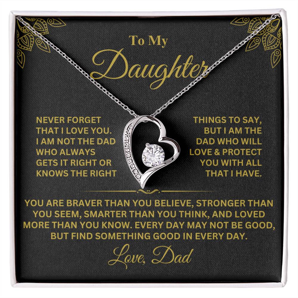 To My Daughter | Forever Love Necklace | Gold Message