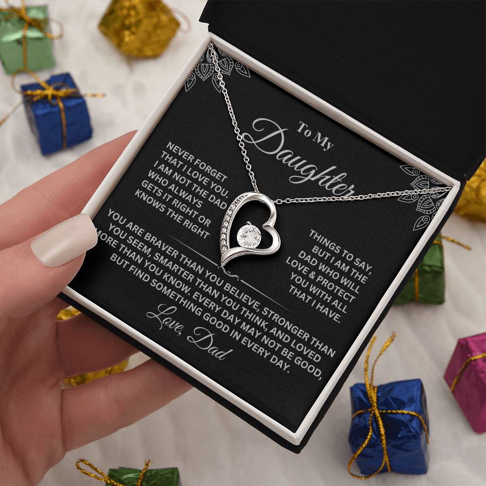 To My Daughter | Forever Love Necklace | Silver Message