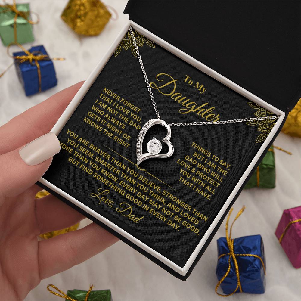 To My Daughter | Forever Love Necklace | Gold Message