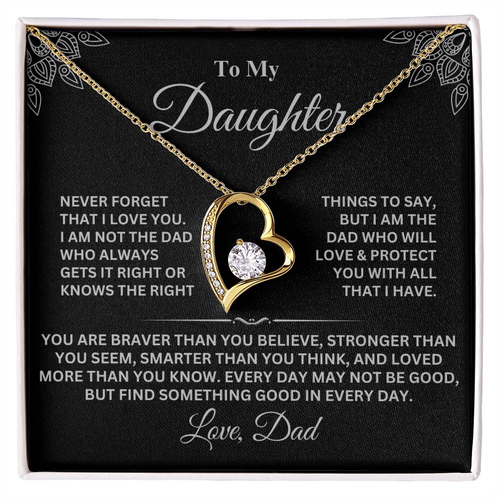 To My Daughter | Forever Love Necklace | Silver Message