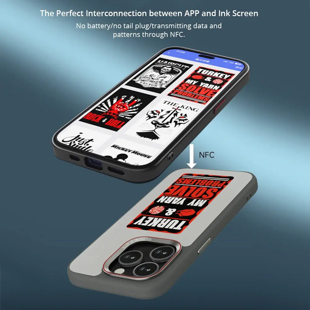 E-Ink Screen Smart NFC Mobile iPhone Case | Dynamic Rear Photo Projection