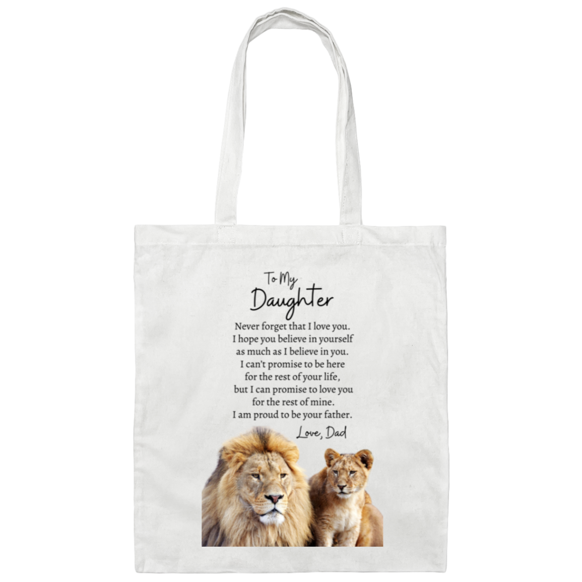 To My Daughter Love Dad | Lion Inspired | Totes or Blanket (Sold separately)