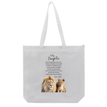 To My Daughter Love Dad | Lion Inspired | Totes or Blanket (Sold separately)