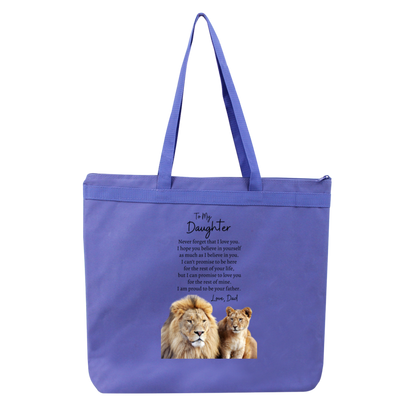 To My Daughter Love Dad | Lion Inspired | Totes or Blanket (Sold separately)