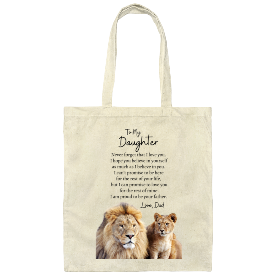 To My Daughter Love Dad | Lion Inspired | Totes or Blanket (Sold separately)