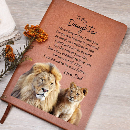 To My Daughter - Love Dad | Leather Journal | Lion & Lion Cub