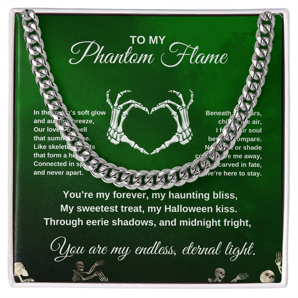 To My Phantom Flame | Dancing Skeletons | Cuban Link Chain | Halloween Gift