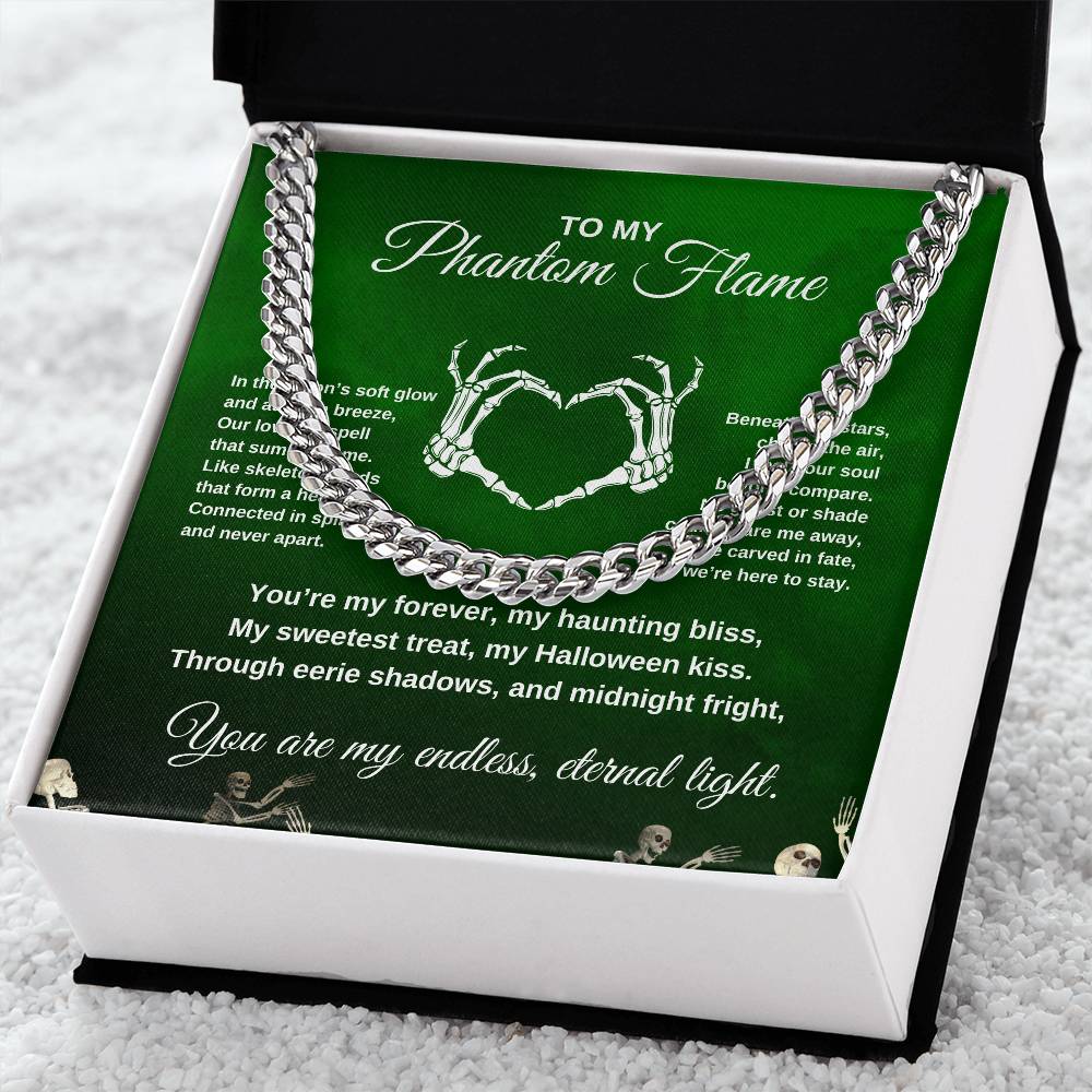 To My Phantom Flame | Dancing Skeletons | Cuban Link Chain | Halloween Gift