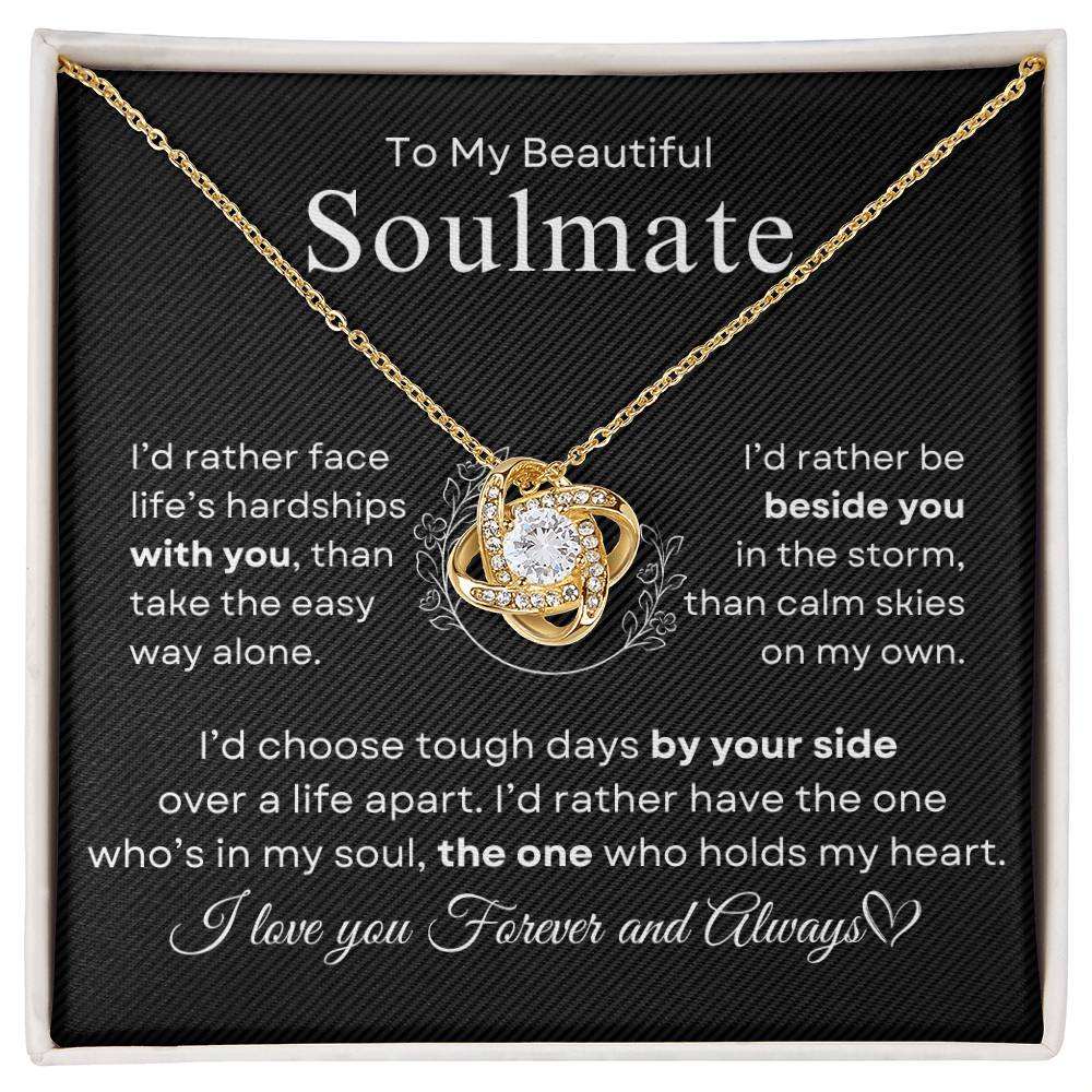 To My Beautiful Soulmate | Love Knot Necklace