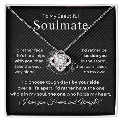 To My Beautiful Soulmate | Love Knot Necklace