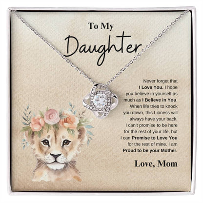 To My Daughter Love Mom | Love Knot Necklace