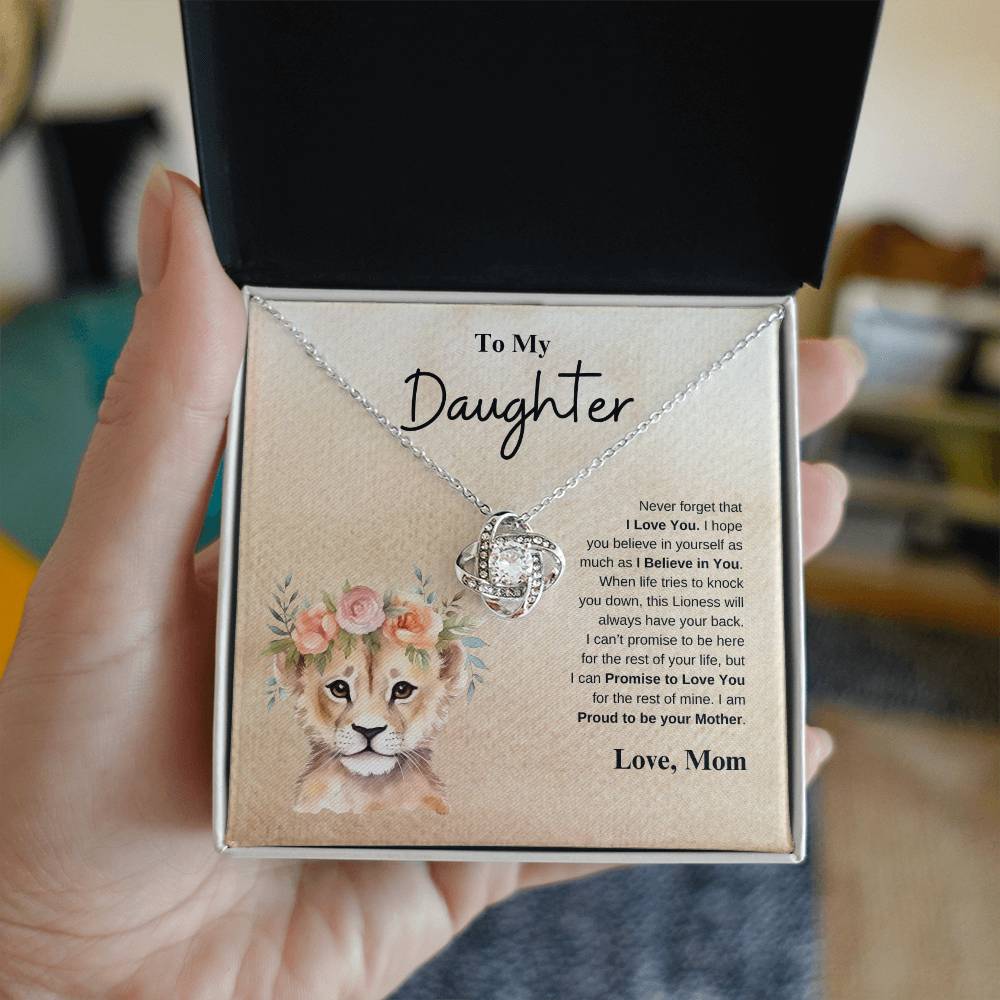 To My Daughter Love Mom | Love Knot Necklace