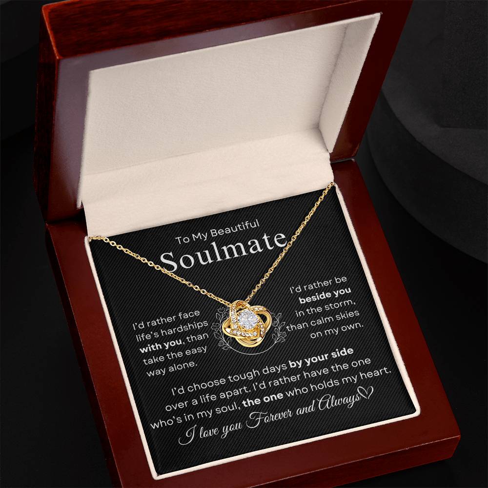 To My Beautiful Soulmate | Love Knot Necklace