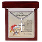 To My Grandson Love Grandpa | Cuban Link Chain with Artisan Cross